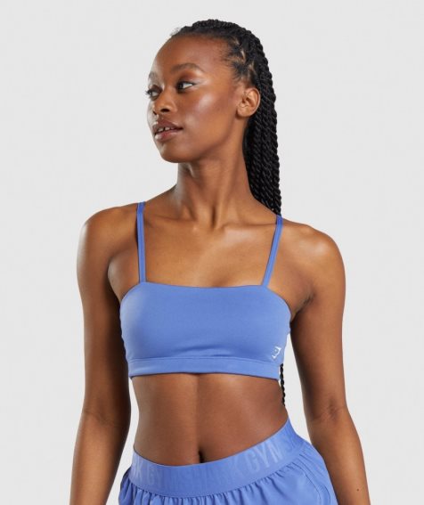 Staniki Sportowe Gymshark Bandeau Damskie Niebieskie | PL 596HEB